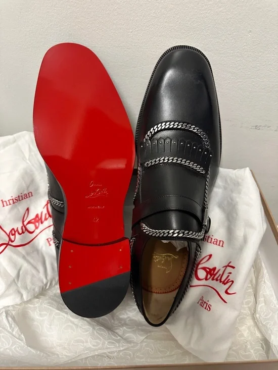 Christian Louboutin MONKOCHAIN Single-Monk strap Leather Chain Loafers (Men : 9) - Picture 8 of 17
